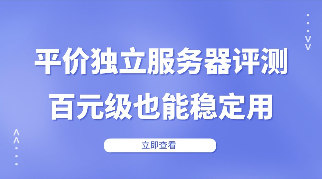 平价独立服务器评测